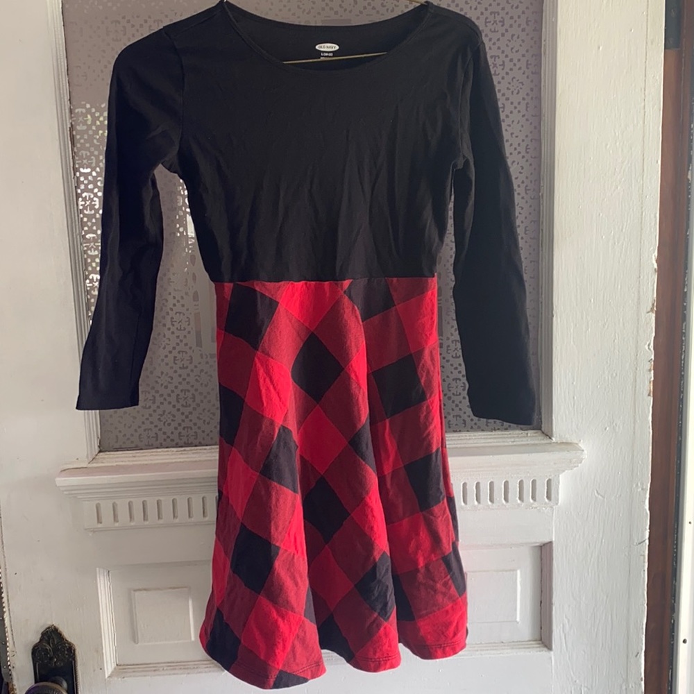 Girls Old Navy Buffalo plaid dress size large 10/12